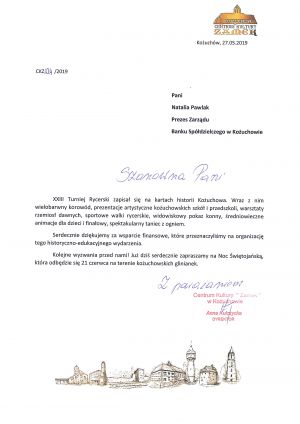 Podziękowanie dla Banku