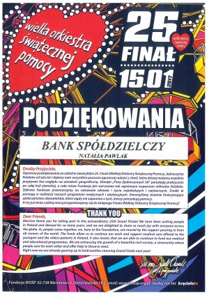 Podziękowanie dla Banku