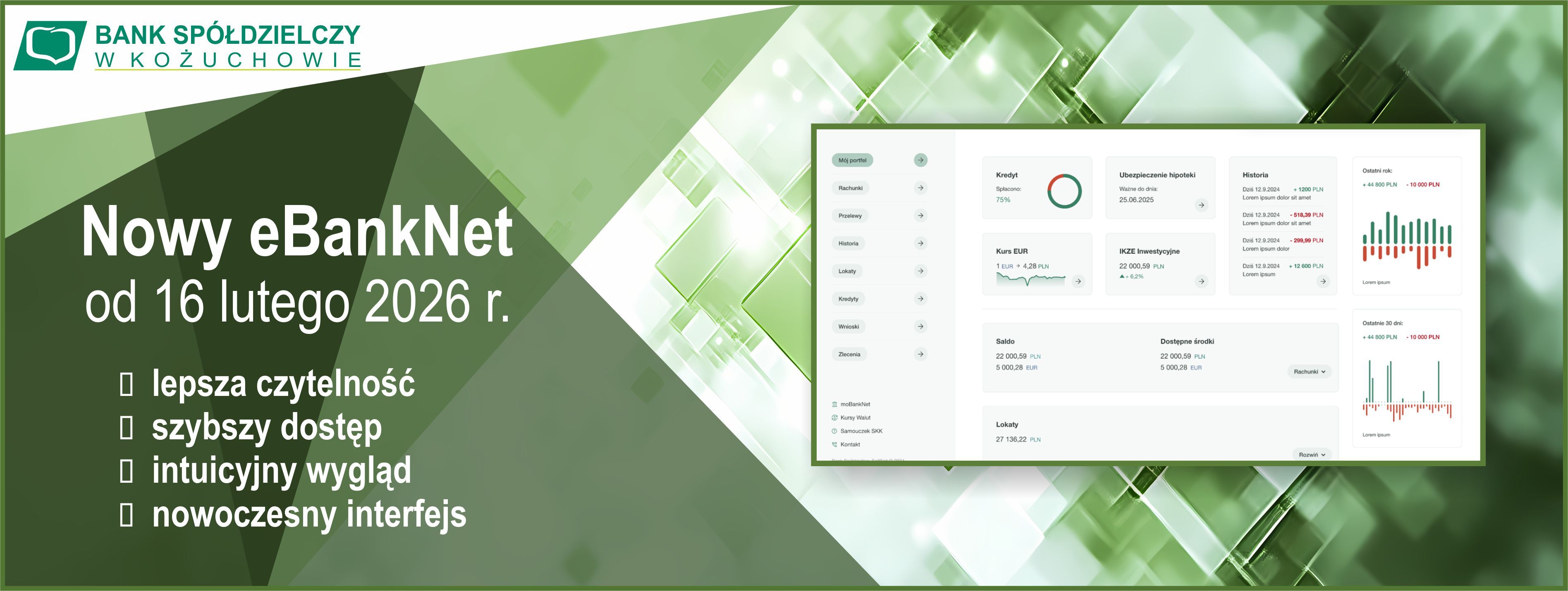 Nowy interfejs bankowości internetowej eBankNet